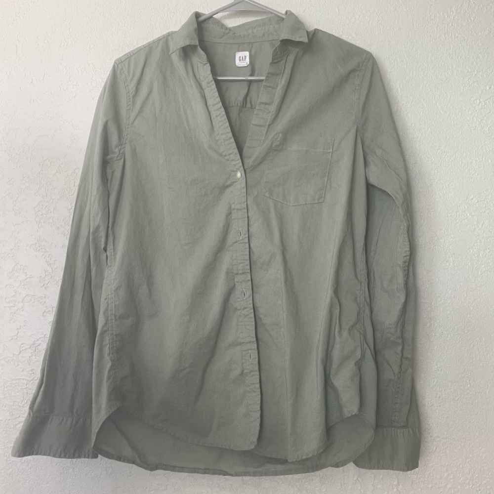 Gap Light Green Button Down Top - image 1
